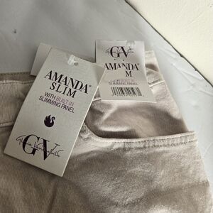 Amanda Slim Pants with Slimming Panel 18A Corduroy Cream 36x30 New